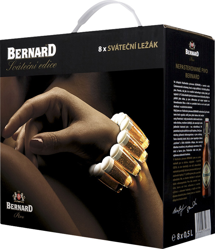 Bernard Sváteční světlý ležák pivo multipack 8x500ml sklo
