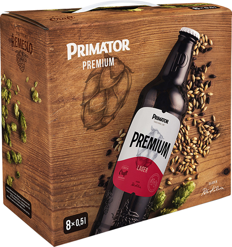 Primátor Premium Světlý ležák pivo multipack 8x500ml sklo