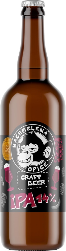 Nachmelená Opice IPA Polotmavé nefiltrované pivo 750ml sklo