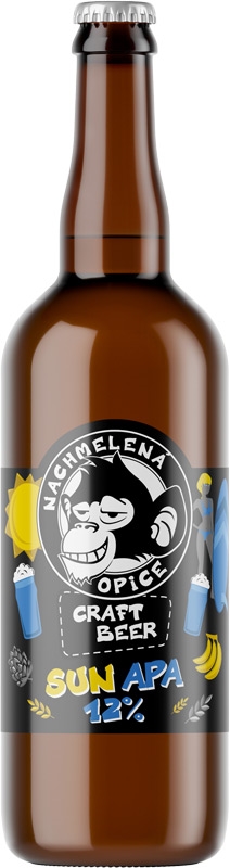 Nachmelená Opice Sun APA Světlé nefiltrované pivo 750ml sklo
