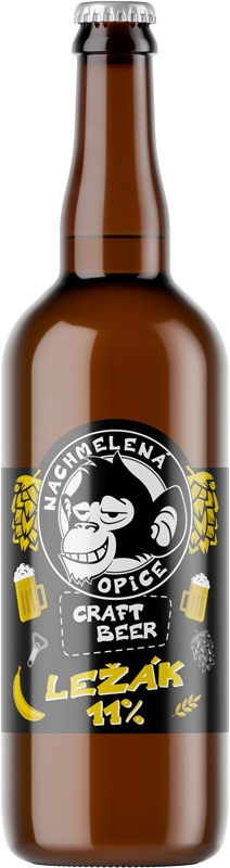 Nachmelená Opice LEŽÁK Světlý ležák pivo 750ml sklo
