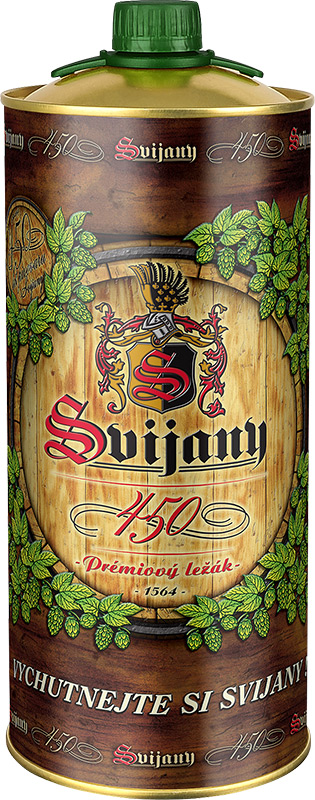 Svijany "450" Prémiový světlý ležák pivo 2l plech