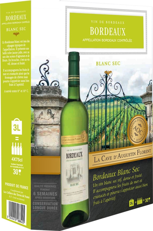 La Cave d'Augustin Florent Bordeaux Blanc 3l BiB
