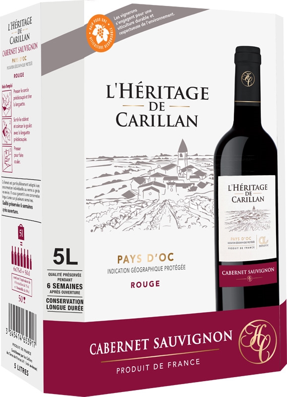 L'Héritage de Carillan Cabernet Sauvignon IGP 5l BiB