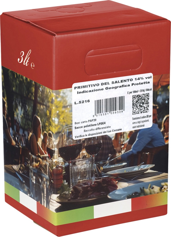 Parolvini Primitivo Salento IGT 3l BiB