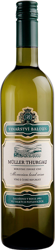 Baloun Müller Thurgau moravské zemské víno 750ml