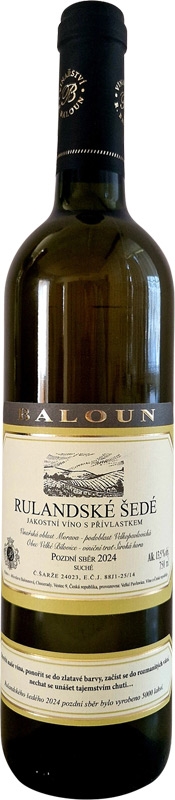 Baloun Rulandské šedé pozdní sběr 24 750ml