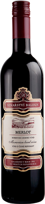 Baloun Merlot moravské zemské víno 750ml