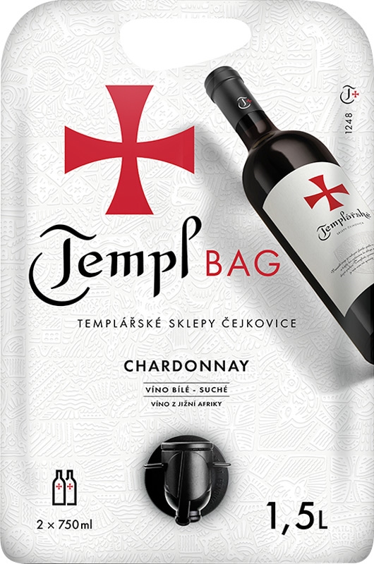 Templářské sklepy Chardonnay 1,5l BiB