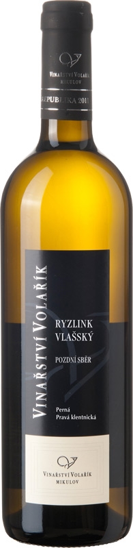 Vinařství Volařík Ryzlink vlašský pozdní sběr 20 Pravá Klentická 750ml