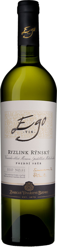 Zámecké vinařství Bzenec Ryzlink rýnský pozdní sběr EGO 750ml