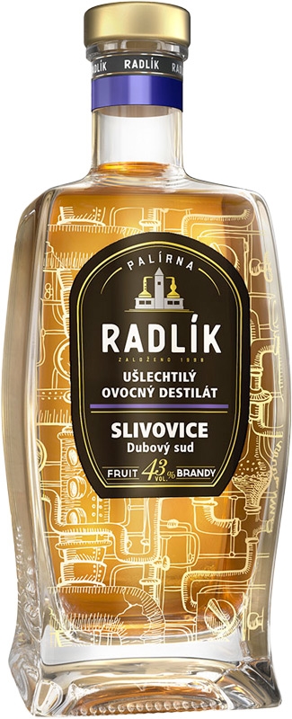 Palírna Radlík Slivovice z dubového sudu 43% 500ml