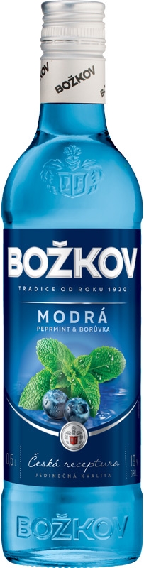 Božkov Modrá peprmint+borůvka 19% 500ml