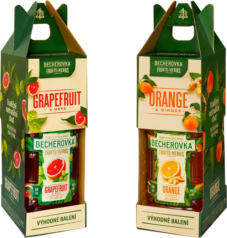 Becherovka Duopack Mix (Grapefruit&Hops 20%,Orange&Ginger 20%) 2x500ml