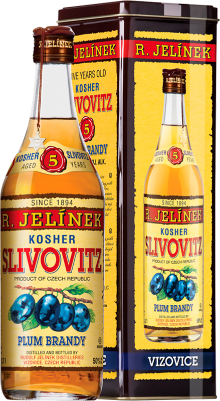 R.Jelínek Slivovitz Kosher Gold 50% 700ml plech