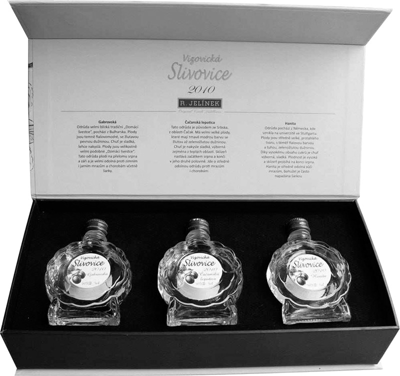 R.Jelínek Vizovická Slivovice Gabrovská, Čačanská Lepotica, Hanita 3x50ml mini