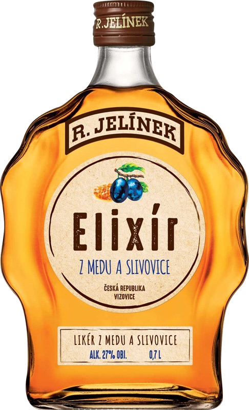 R.Jelínek Elixír Med+Slivovice 27% 700ml