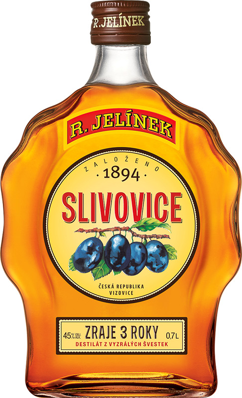 R.Jelínek Slivovice Gold 45% budík 500ml