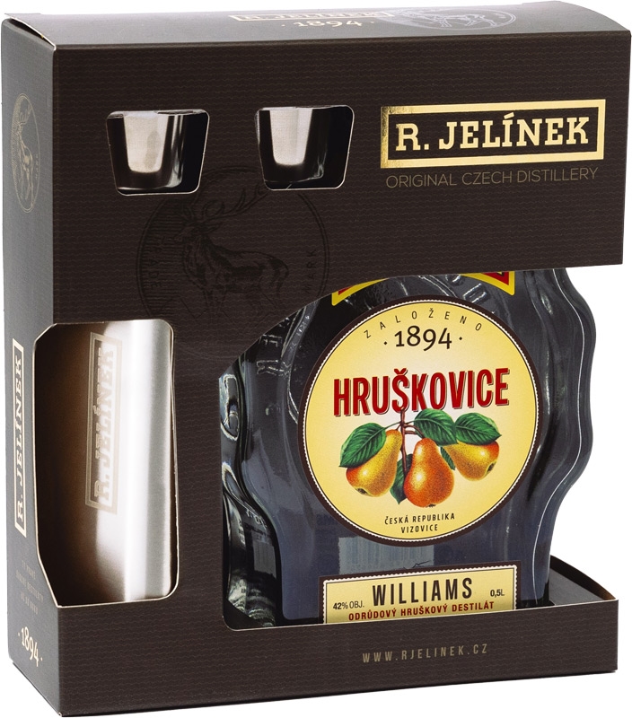 R.Jelínek Hruškovice 45% 500ml+Butylka+2xsklo