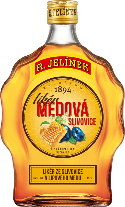 R.Jelínek Slivovice Medová Likér 35% budík 700ml