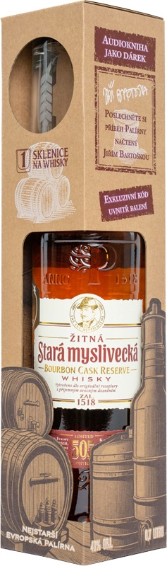 Stará Myslivecká Reserve Bourbon Cask 4YO Whisky 40% 500ml + sklo