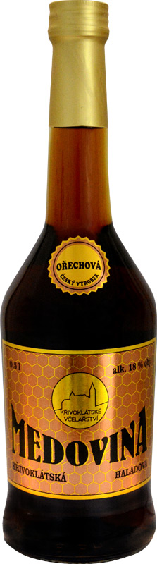 Křivoklátská Medovina Ořechová 18% 500ml