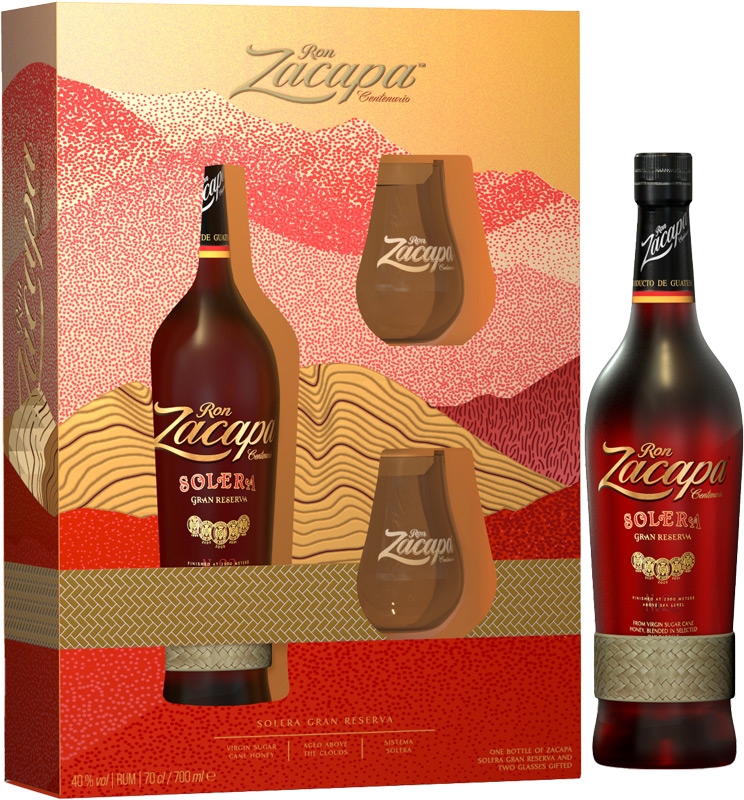 Zacapa Centenario Solera Rum 40% 700ml+2xsklo