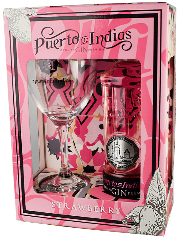 Puerto De Indias Strawberry 37,5% 700ml + sklo