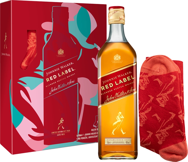 Johnnie Walker Red Label Scotch Whisky 40% 700ml + ponožky
