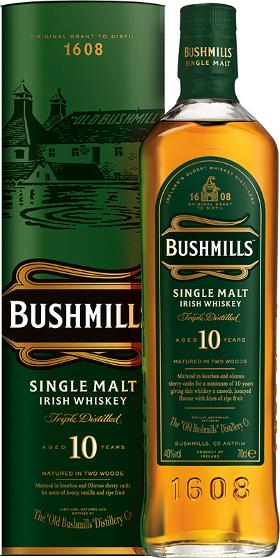 Bushmills Malt Single Malt Irish Whiskey 10YO 40% 700ml plech