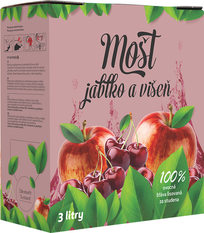 Fruta Bohemia Mošt jablko+višeň 100% šťáva 3l BiB