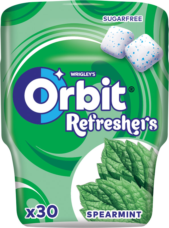 Wrigley's Orbit Žvýkačky Refreshers spearmint bez cukru 67g dóza