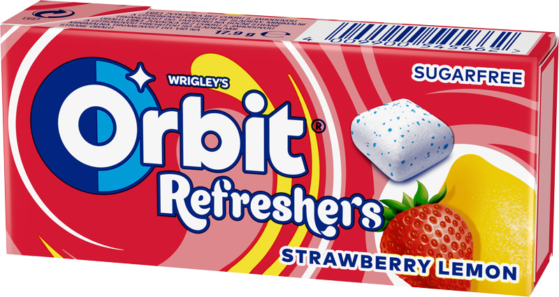 Wrigley's Orbit Žvýkačky Refreshers jahoda+citrón bez cukru 17,9g