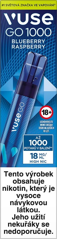 Vuse GO PEN 1000 Jednorázová elektronická cigareta Blueberry Raspberry 18 mg
