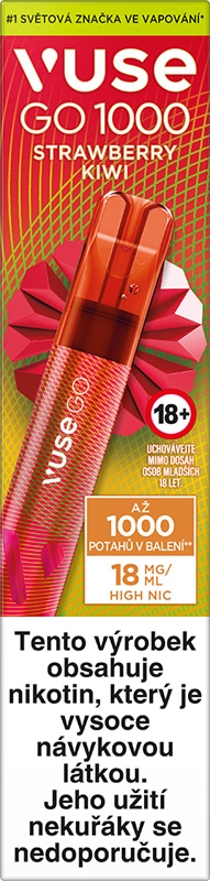 Vuse GO PEN 1000 Jednorázová elektronická cigareta Strawberry Kiwi 18 mg