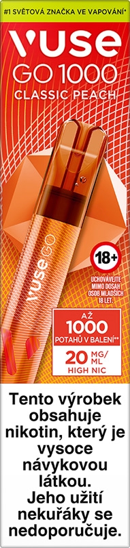 Vuse GO PEN 1000 Jednorázová elektronická cigareta Classic Peach 20 mg