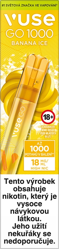 Vuse GO PEN 1000 Jednorázová elektronická cigareta Banana Ice 18 mg